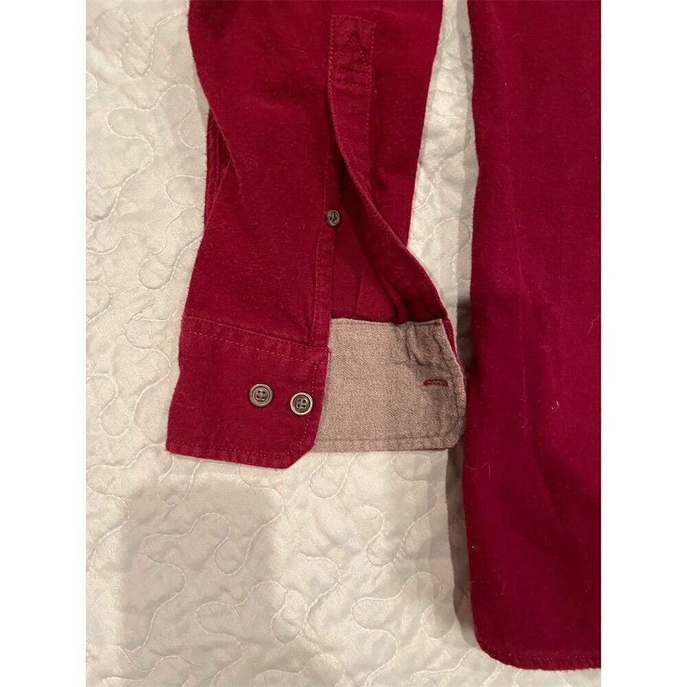 Eddie Bauer Men's L Red Long Sleeve Flannel Button-Up Shirt Casual - Picture 3 of 7